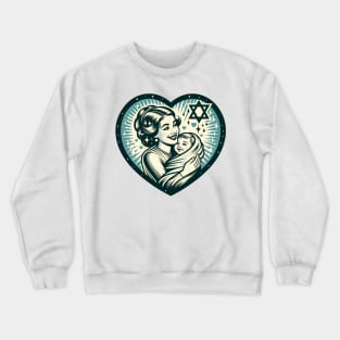 Vintage Motherhood Love Heart Symbol of Maternal Affection Crewneck Sweatshirt